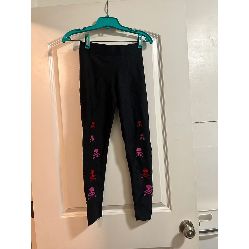Ultracor soul cycle Black Pink Red‎ Skull Gradient Compression Leggings M